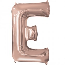 Rose Gold Letter 'E' Balloon - 34" Foil