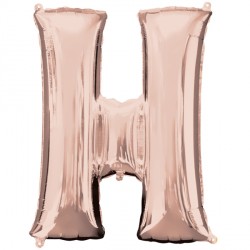 Rose Gold Letter 'H' Balloon - 34" Foil