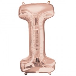 Rose Gold Letter 'I' Balloon - 34" Foil