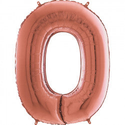 Rose Gold Number 0 Balloon - 26" Foil