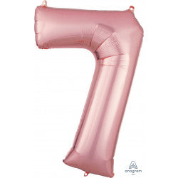 Rose Gold Number 7 Balloon - 34" Foil