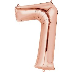 Rose Gold Number 7 Balloon - 34" Foil