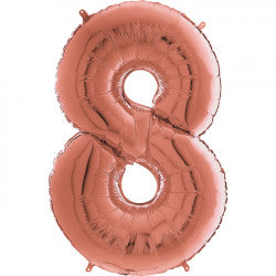 Rose Gold Number 8 Balloon - 26" Foil