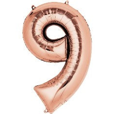 Rose Gold Number 9 Balloon - 34" Foil