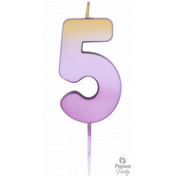 Rose Gold Ombre Number "5" Candle