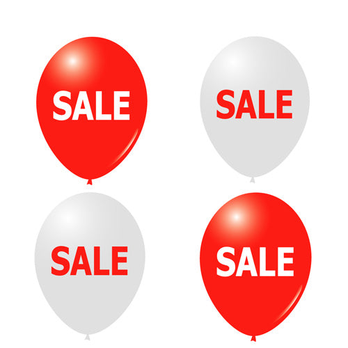 Red & White Sale Mixed Bag - 12" Latex (25ct)