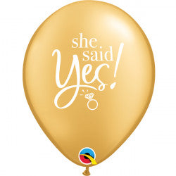 Gold She Said Yes! Balloons - 11" Latex (25ct)