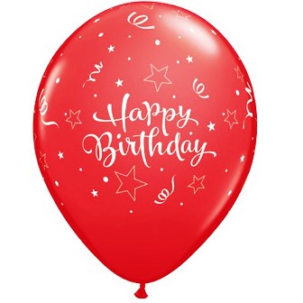 Red Shining Star Birthday Balloons - 11" Latex (25ct)