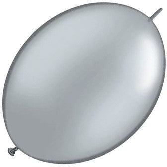 Silver Metallic QuickLink Balloons - 12" Latex (50ct)