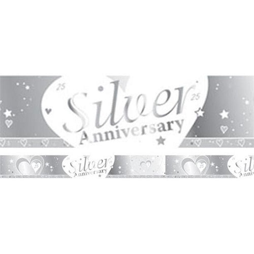 Silver Anniversary Foil Banner - (6ct)