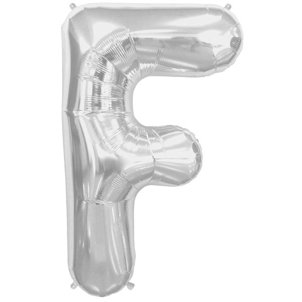 Silver Letter 'F' Balloon - (16"/40cm) Foil