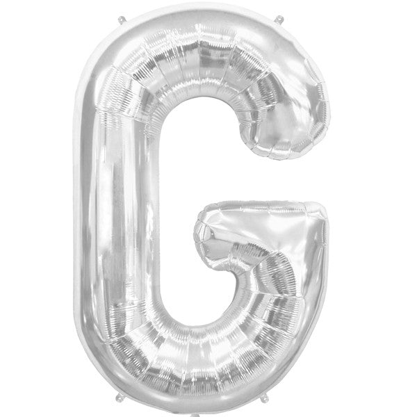 Silver Letter 'G' Balloon - (34"/86cm) Foil