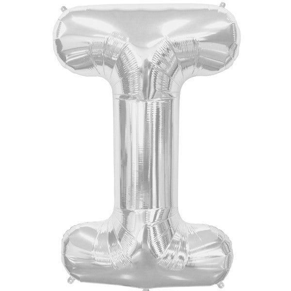 Silver Letter 'I' Balloon - (34"/86cm) Foil