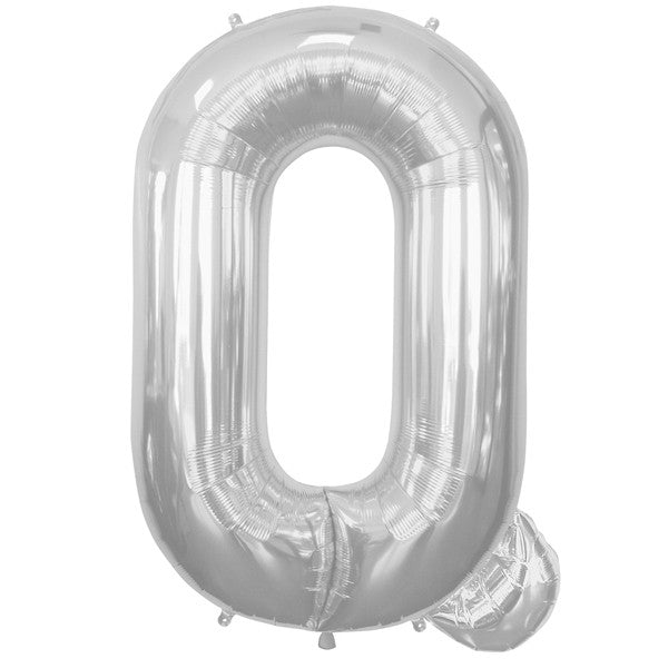 Silver Letter 'Q' Balloon - (16"/40cm) Foil