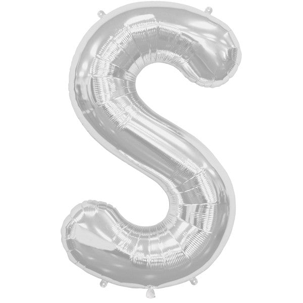 Silver Letter 'S' Balloon - (16"/40cm) Foil
