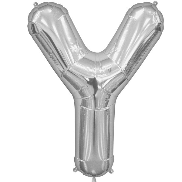 Silver Letter Y' Balloon - (34"/86cm) Foil