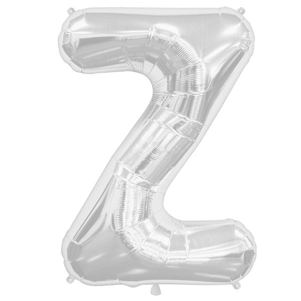 Silver Letter 'Z' Balloon - (16"/40cm) Foil