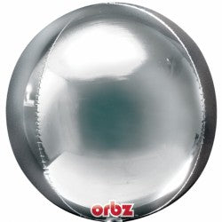 Silver Orbz Balloons - (15" x 16") (3ct)