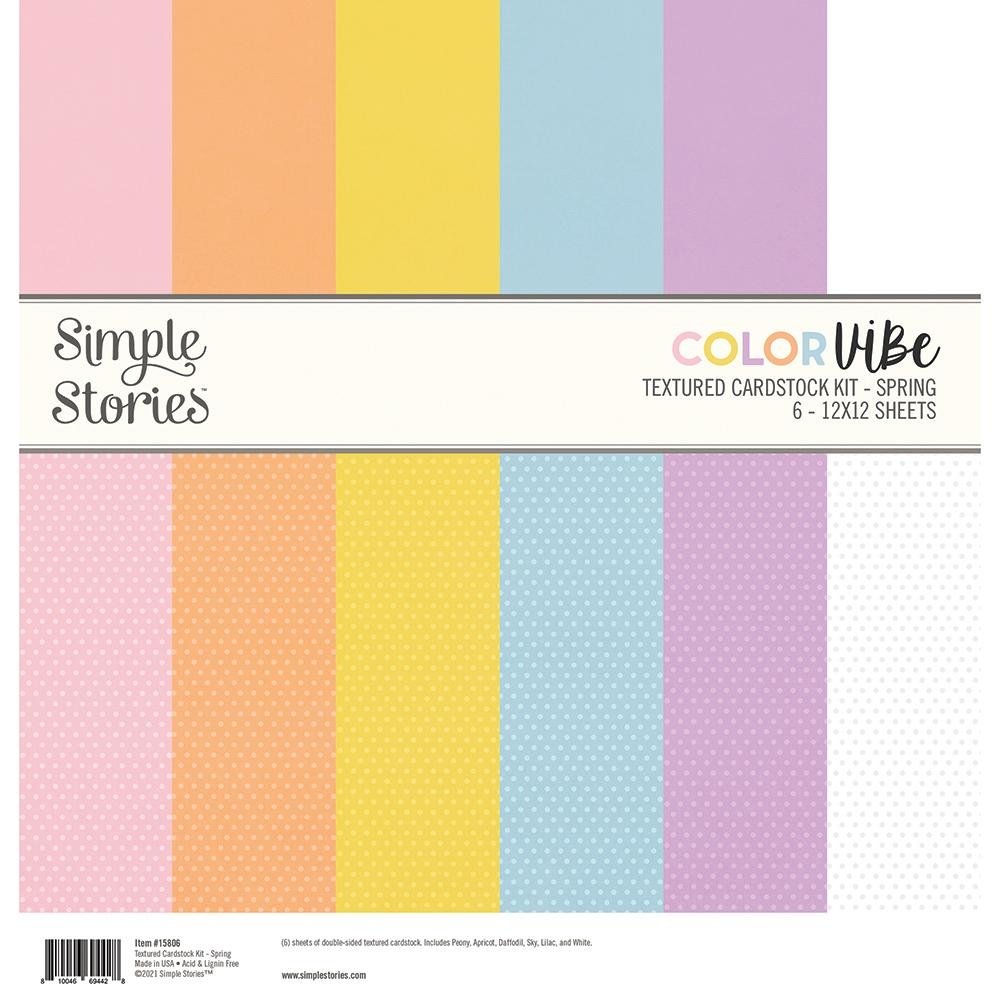 Simple Stories Color Vibe Textured Cardstock Spring - (12"x12")