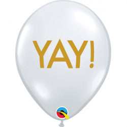 Diamond Clear Gold Ink Simply YAY! Balloons - 11" Latex (25ct)