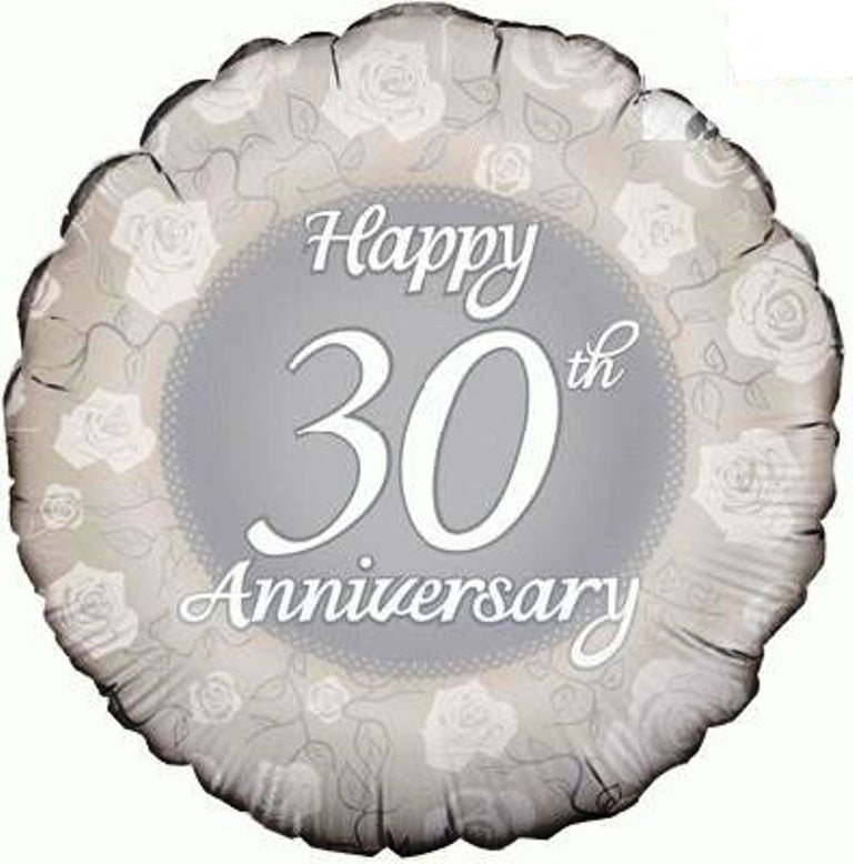 Happy 30th Anniversary Balloon - 18" Foil