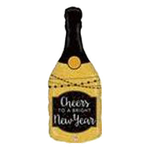 Glittering New Year Champagne Bottle Balloon - Foil