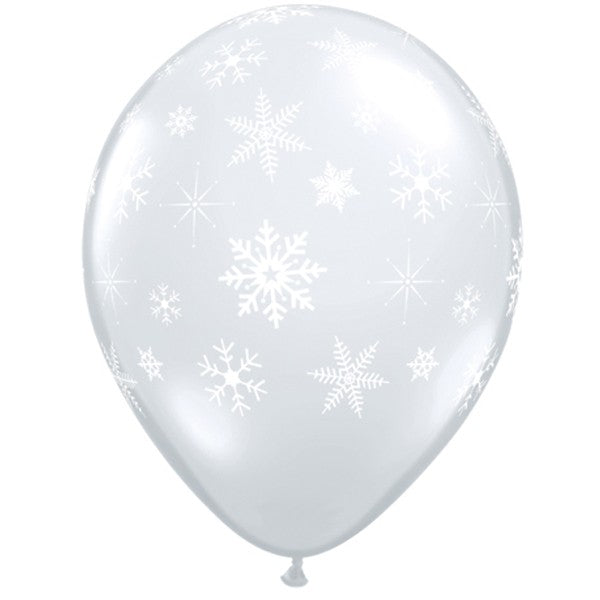 SNOWFLAKES & SPARKLES-A-ROUND DIAMOND CLEAR - 11" Latex (50ct)