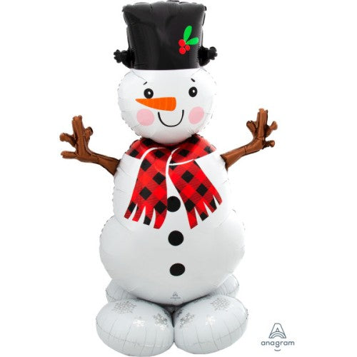 Snowman Xmas Airloonz Balloon - Foil 35"/88cm x 55"/139cm