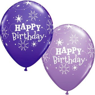 Purple Violet & Spring Lilac Sparkle Birthday Balloons - 11" Latex (25ct)