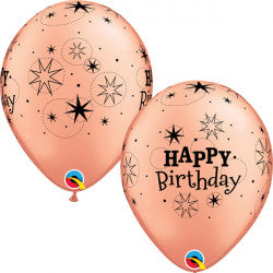Rose Gold Sparkle Birthday Balloon - 11" Latex (25ct)
