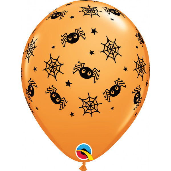 SPIDERS WEBS & STARS ASSORTMENT Halloween latex Balloons -11" (25CT)