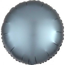 Steel Blue Satin Luxe Round Balloon - 18" Foil