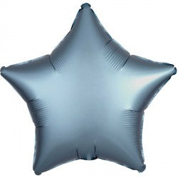 Steel Blue Satin Luxe Star Balloon - 18" Foil