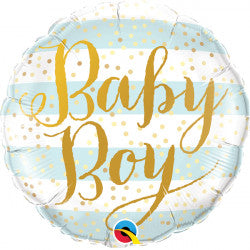 Baby Boy Blue Stripes Balloon - 18" Foil