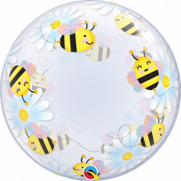 Sweet Bees & Daisies Deco Balloon - 24″ Bubble