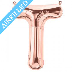 Rose Gold Letter 'T' Balloon - 16" Foil