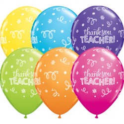 Tropical Assorted Thank You Teacher Balloon - 11" Latex (25ct)
