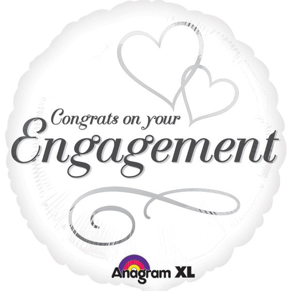 Two Hearts Engagement Balloon - 18" Foil