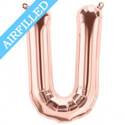 Rose Gold Letter 'U' Balloon - 16" Foil