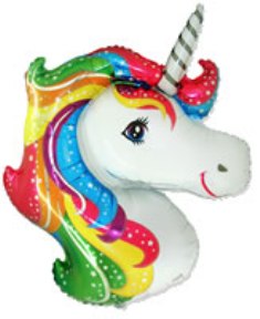 Magical Rainbow Unicorn Head Balloon - Foil