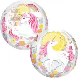 Magical Unicorn Orbz Balloon - Foil 15" X 16"