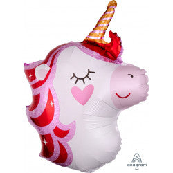 Unicorn Pretty In Pink Junior Shape Balloon - Foil