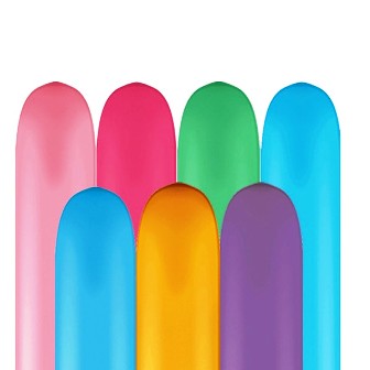 Vibrant Assortment Modelling Balloons - 350Q Latex (100ct)