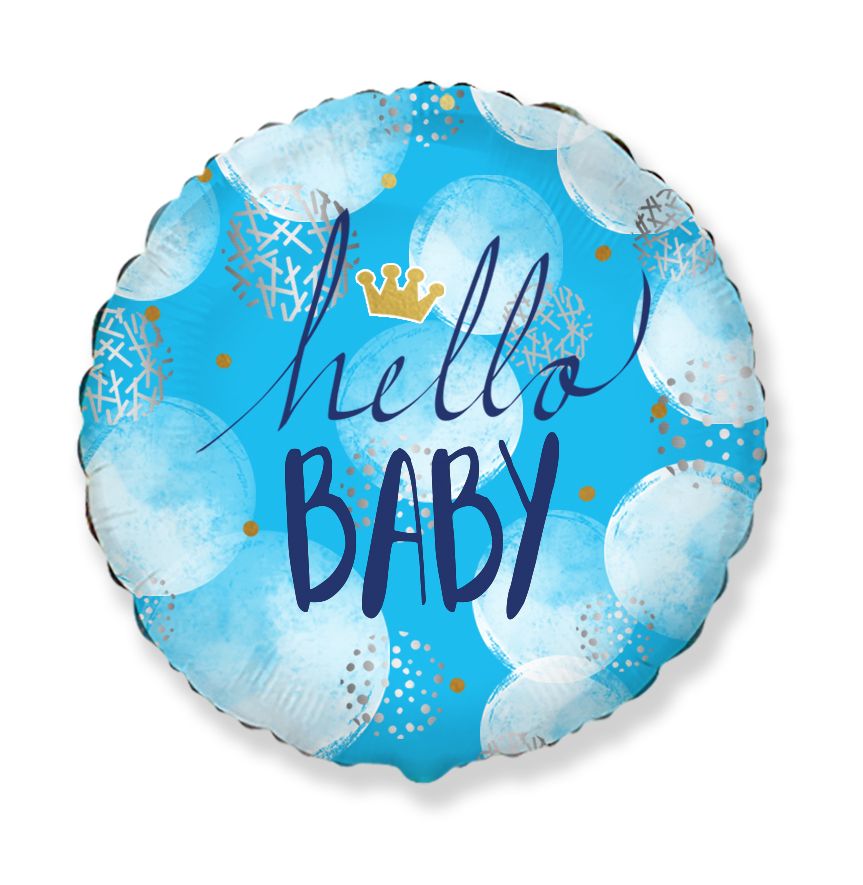 Hello Baby Boy Balloon - 18" Foil