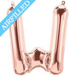 Rose Gold Letter 'W' Balloon - 16" Foil