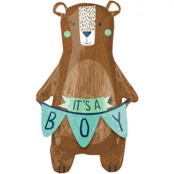 We Can Bearly Wait Baby Boy Supershape Balloon - Foil