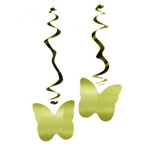 Gold Butterflies Swirl Decoration