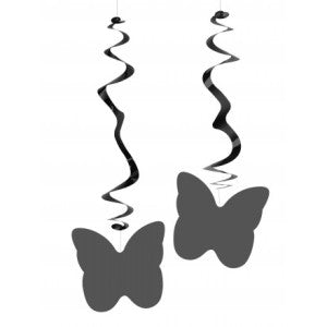 Silver Butterflies Swirl Decoration