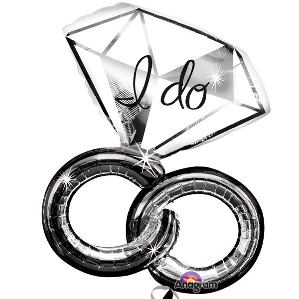 "I Do" Wedding Rings Supershape - (27" x 30") Foil
