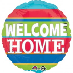 Welcome Home Colourful Stripes Balloon - 18" Foil